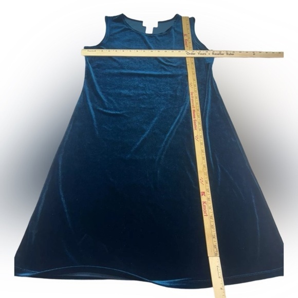 Elegant Queen Blue Sleeveless Stretch‎ Velvet Dress by Susan Graver - Picture 5 of 10